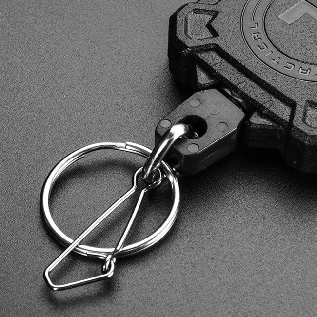 Leguon Keyhex Karabiner mit Stahlseil für Schlüssel, schwarz