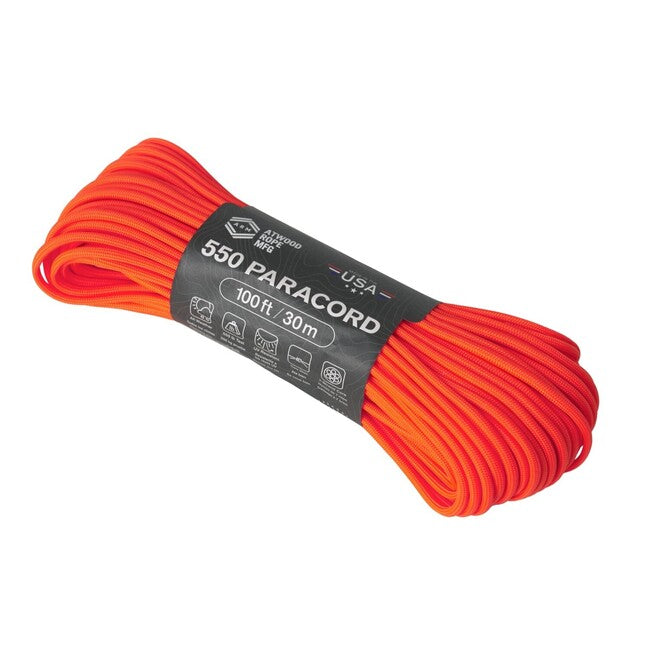 550 Paracord (100 stôp) - neon- orange