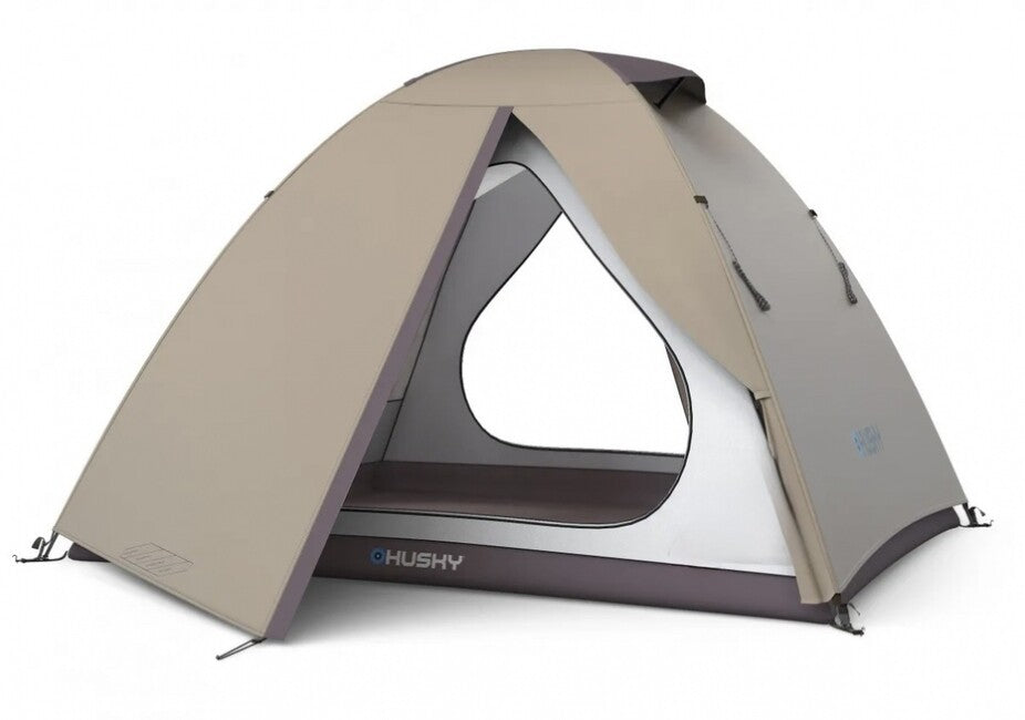 Husky Bizam 2 Plus Trekkingzelt für 2 Personen, Black Coating light brown