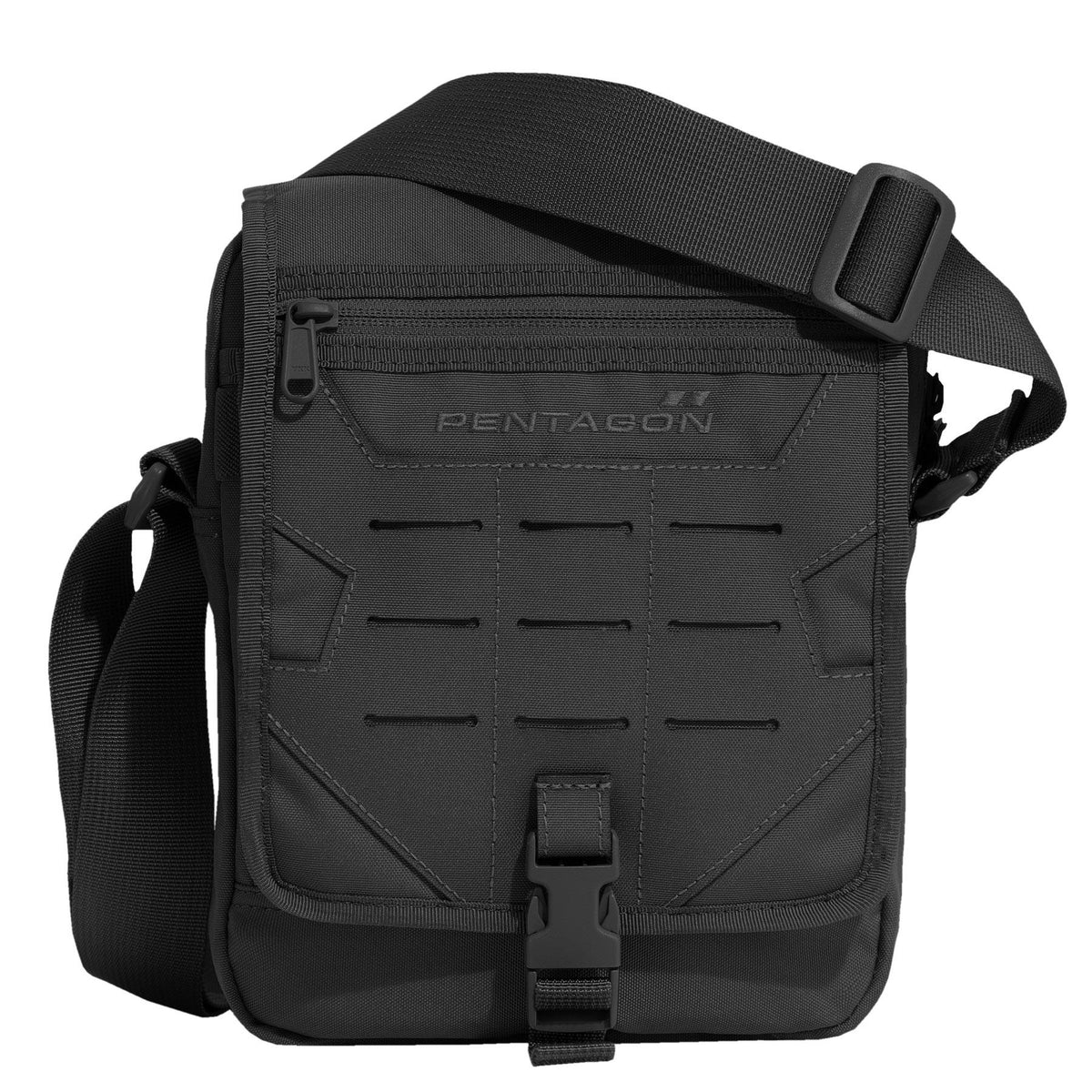 Pentagon Messenger Shoulder Bag, Black