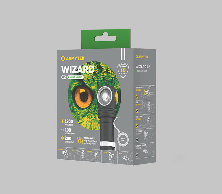 ArmyTek Wizard C2 stirnlampe mit magnethalterung 1200 lm 4800 h 64 g, weiße