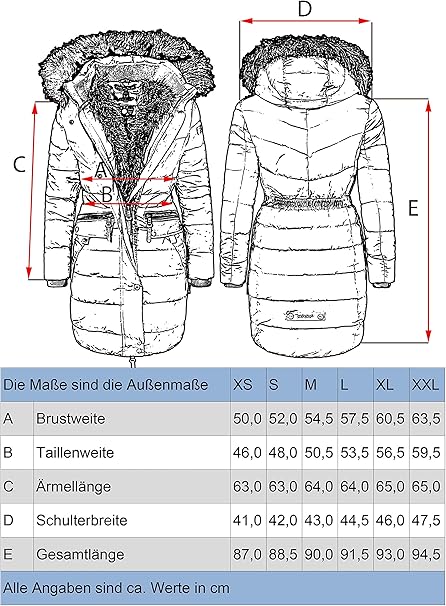 Navahoo Paula damen Winterparka mit Kapuze, schwarz