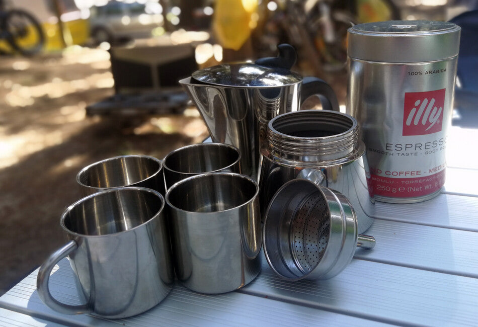BasicNature Stainless Steel Espresso Moka Pot, 6 Cup