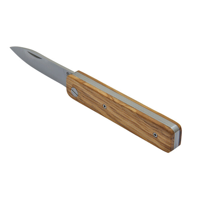 Baladeo ECO331 Papagayo Pocket Knife, 7.5cm Blade, 420 Steel, Olive Wood Handle