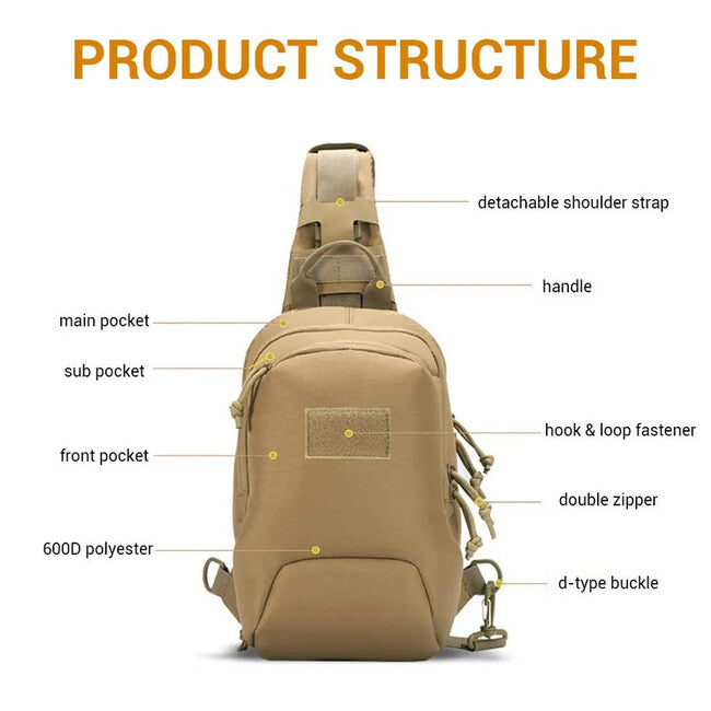DRAGOWA TACTICAL Mike Sling Bag, Khaki