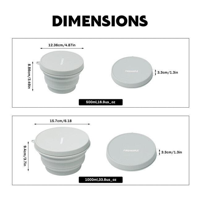 Fire Maple Collapsible Silicone Bowl 0.5L, Grey