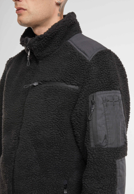 Brandit Men's Ramble Teddyfleece Jacket, Black