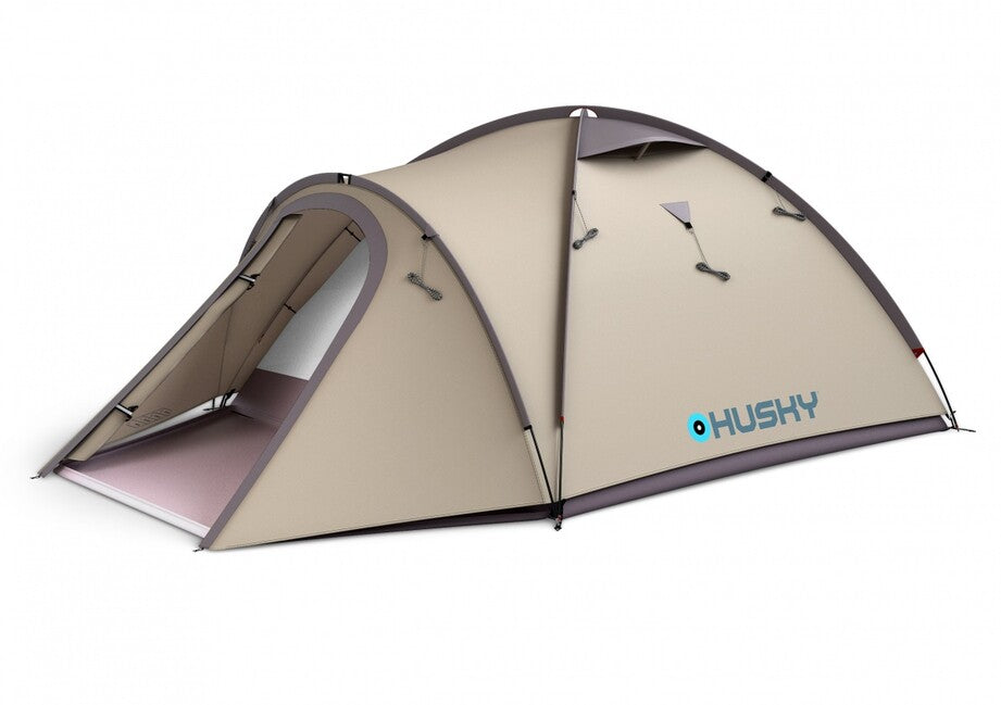 Husky Bizon 3 Plus Familien-Trekkingzelt für 3 Personen, light brown