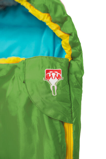 Grüezi-Sack Kids Bunter Grüezi kinderschlafsack, gecko grün