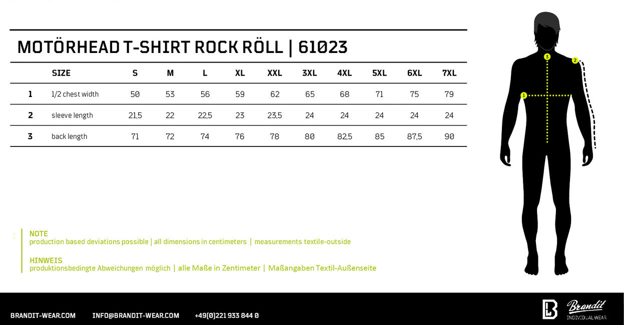 Brandit Motörhead T-shirt rock röll, schwarz