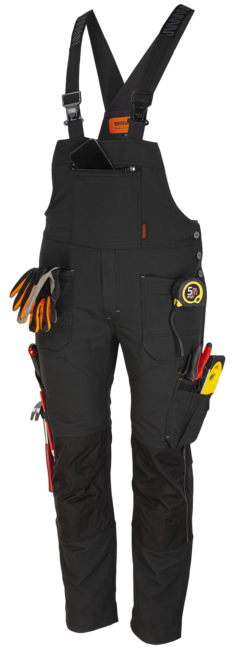 Bennon Erebos Work Bib Overalls, Black