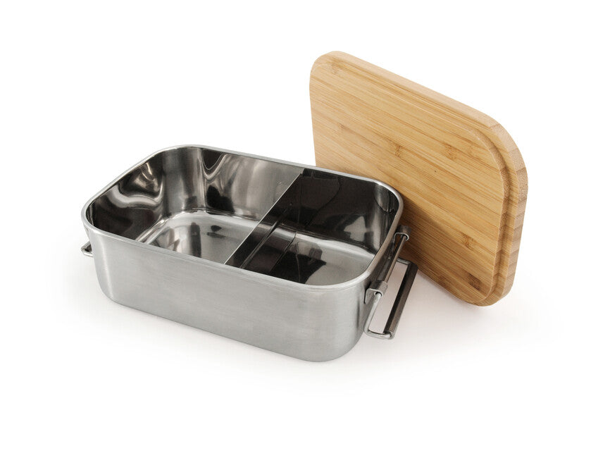 Origin Outdoors Bamboo-Clip Lunch Box Stainless Steel 1.2L