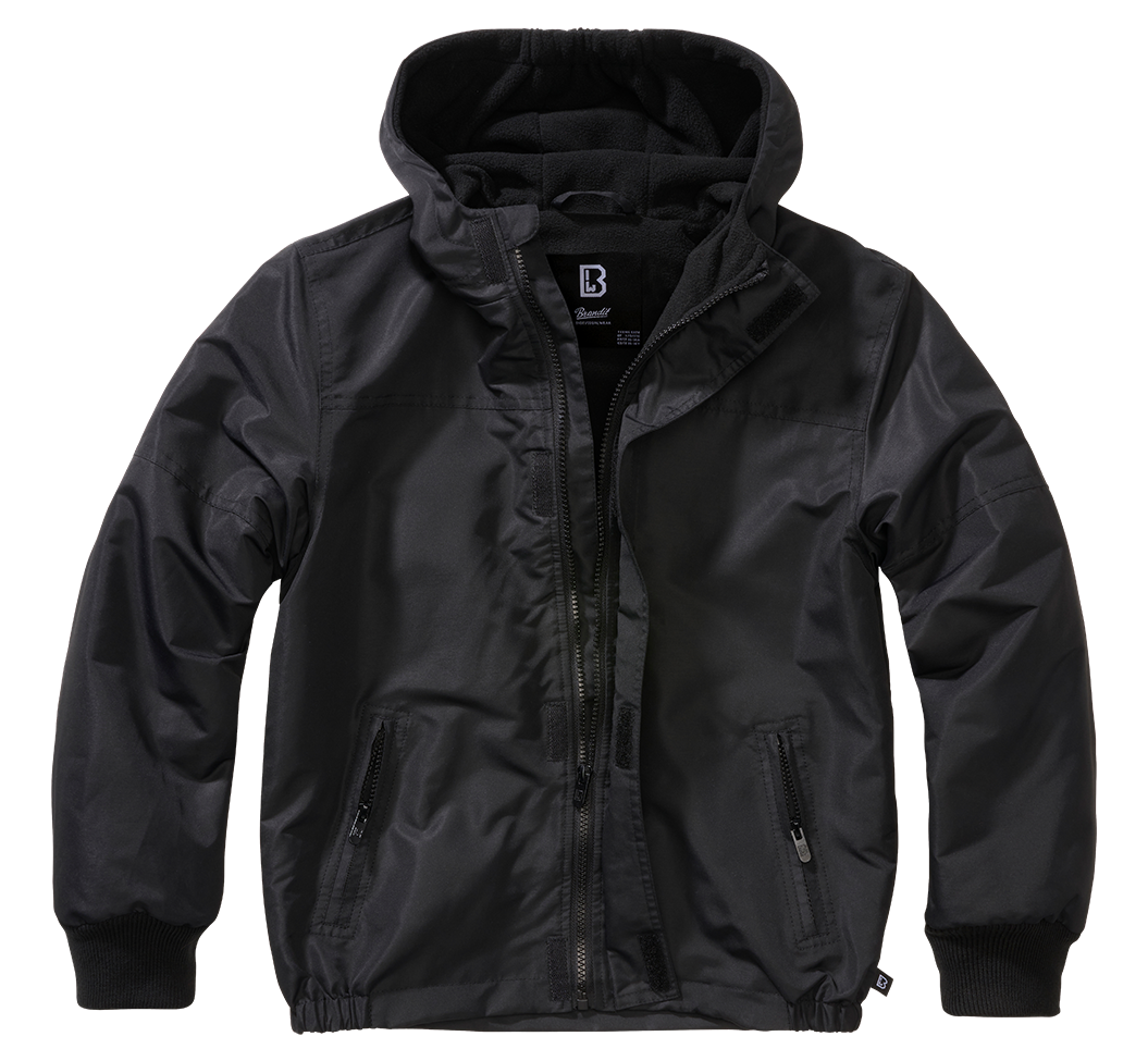 Brandit Windbreaker Frontzip detská bunda, čierna