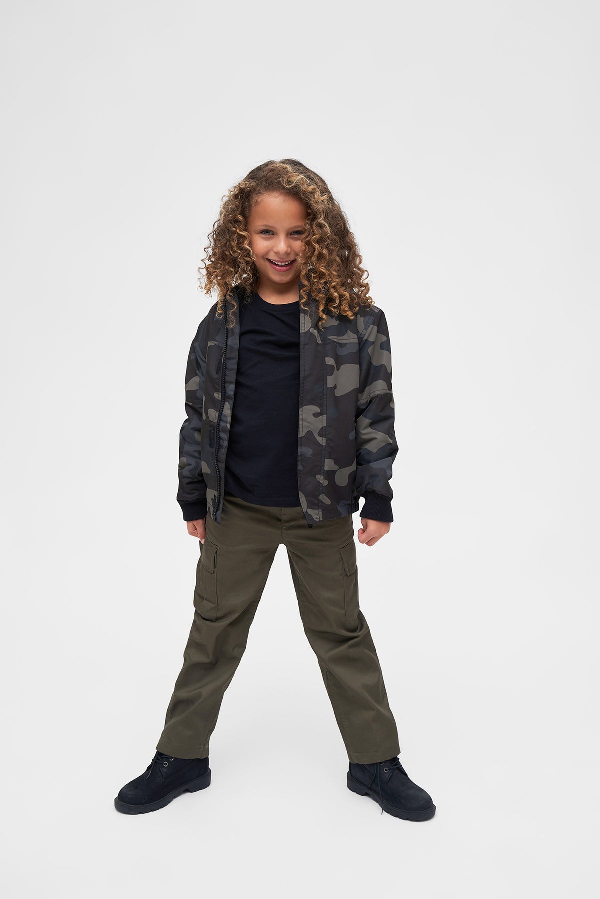Brandit Windbreaker Frontzip detská bunda, Darkcamo
