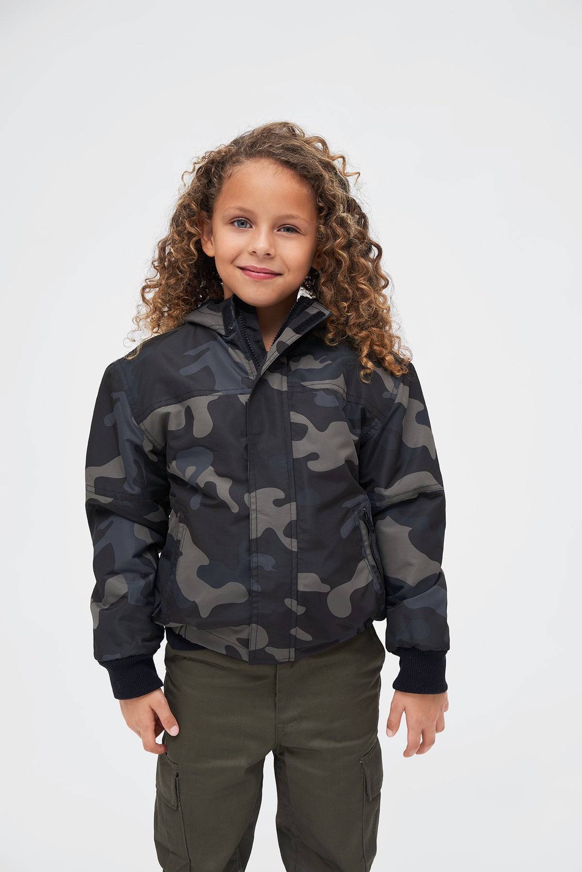 Brandit Windbreaker Frontzip detská bunda, Darkcamo