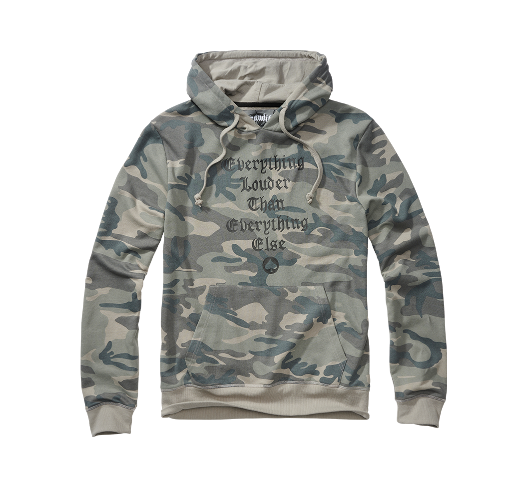 Brandit Motörhead mikina s kapucňou, sivá camo