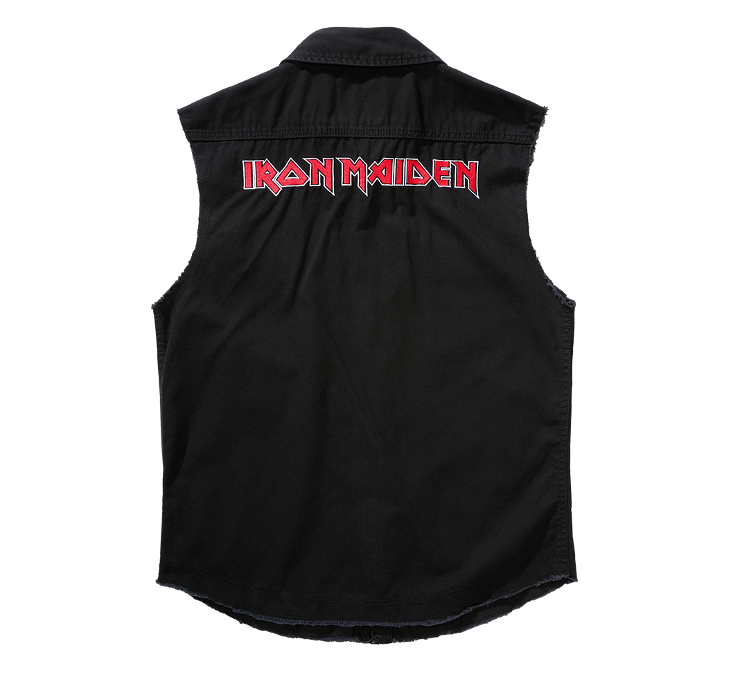 Brandit Iron Maiden NOTB vintage košeľa bez rukávov, čierna
