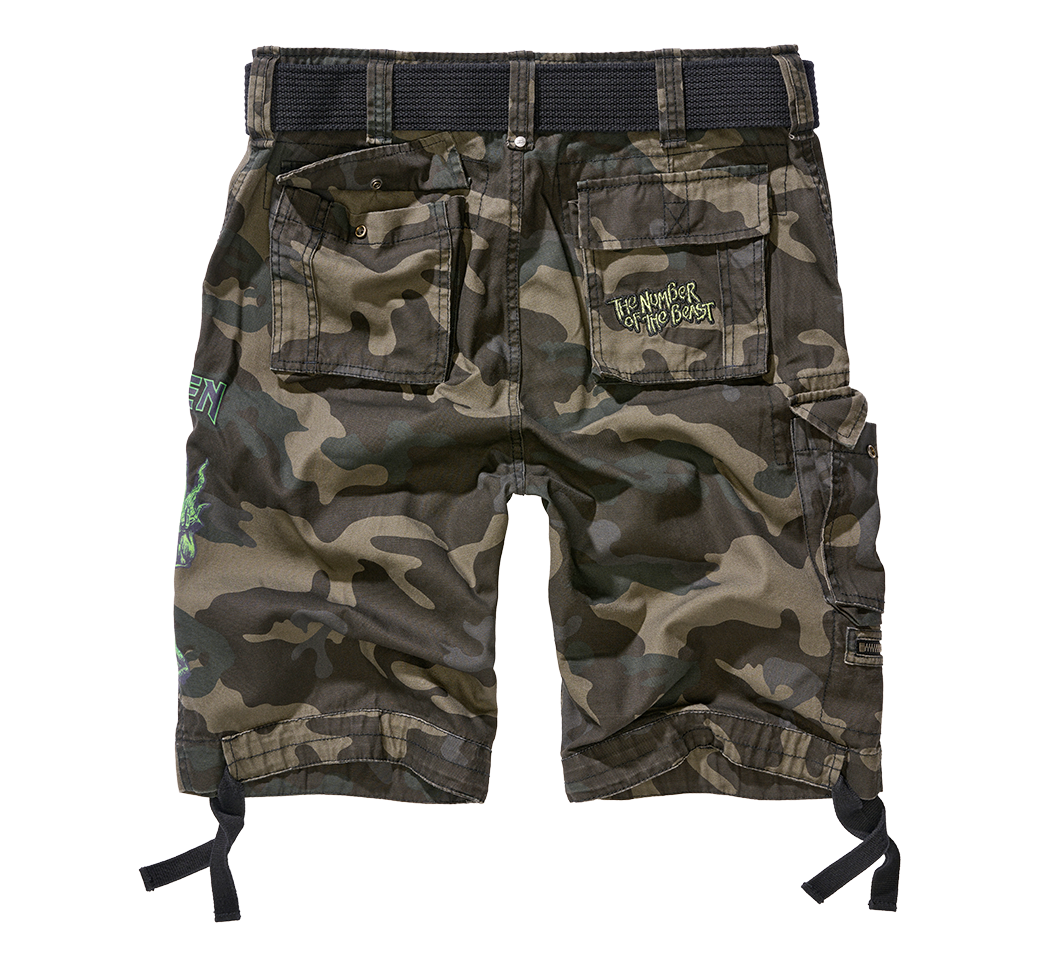 Brandit Iron Maiden The Number of The Beast kraťasy Savage, darkcamo