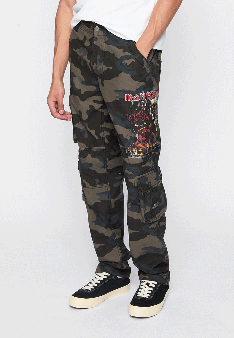 Brandit Iron Maiden Pure Slim nohavice darkcamo, dark camo