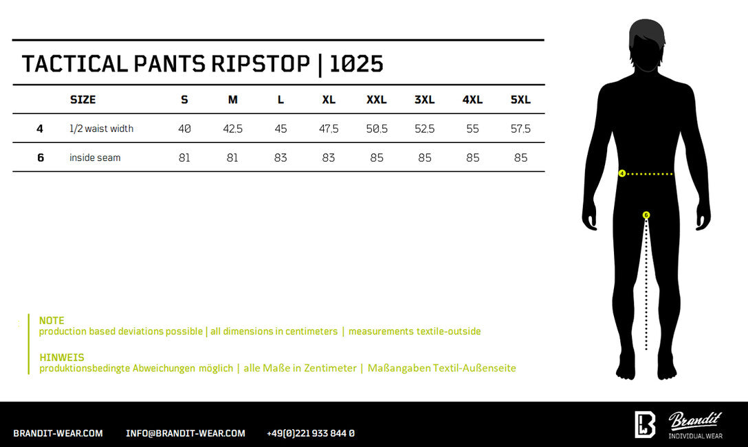 Brandit Tactical Ripstop Pants, Black