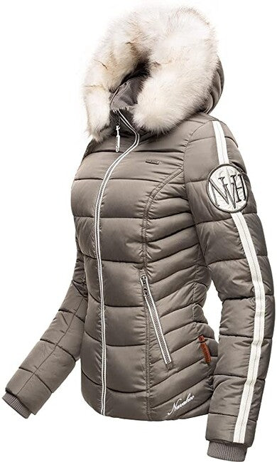 Navahoo KHINGAA´S damen Winterjacke mit Kapuze, grau