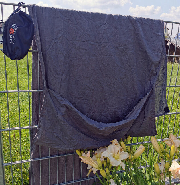 Origin Outdoors Sleeping Bag Liner, Cotton, Rectangular, Anthracite