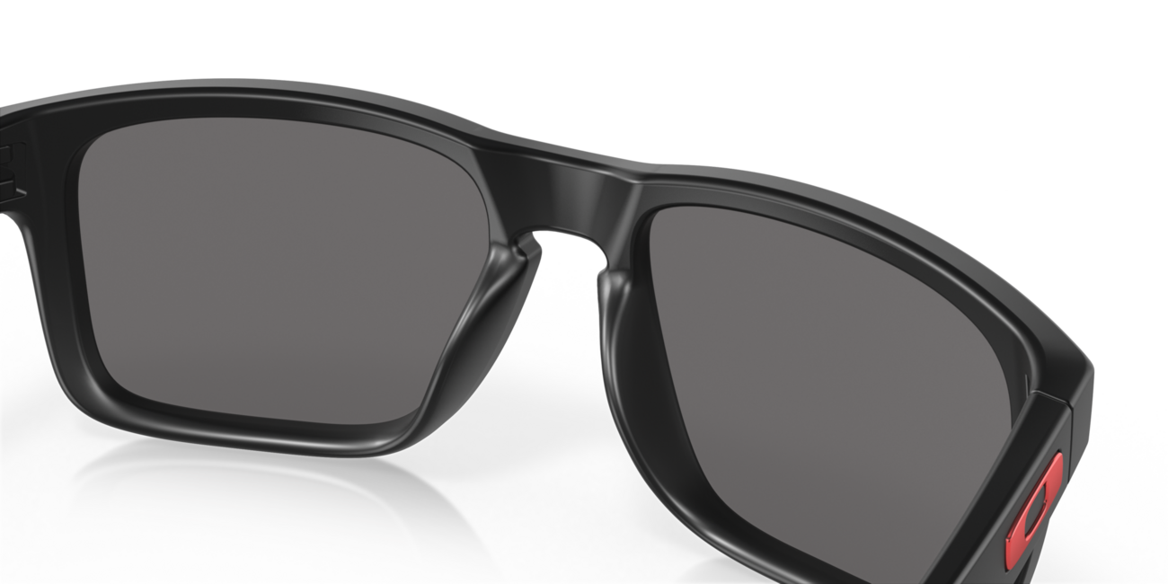 Oakley Holbrook Sunglasses, Matte Black Frame, Positive Red Iridium Lenses, 57