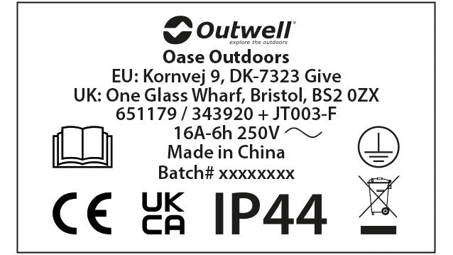 Outwell Konversionsstecker Opus 0.3 Mtr.