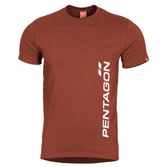 Pentagon Ageron Vertical T-Shirt, Maroon Red