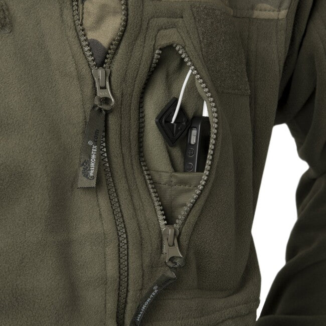 Helikon-Tex Infantry Fleece Jacket, Black Woodland, 330g/m2