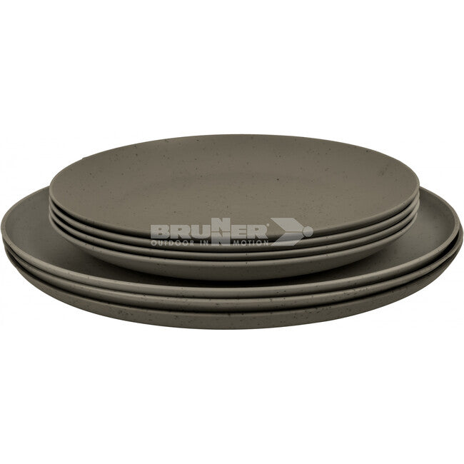 Brunner Lunch Box Pla Camping Dinnerware Set, Brown