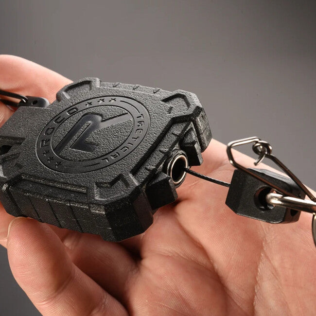 Leguon Keyhex Karabiner mit Stahlseil für Schlüssel, schwarz