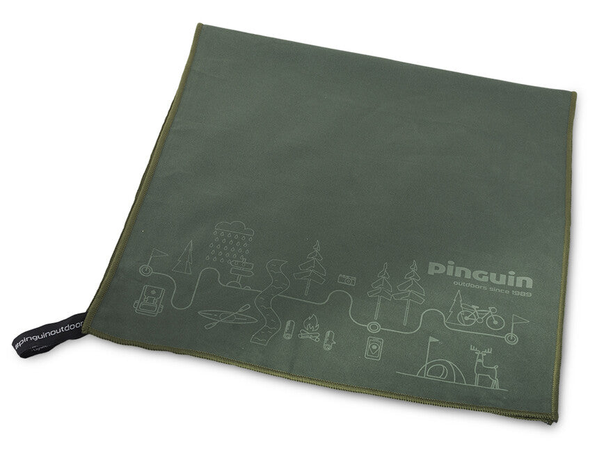 Pinguin Micro Handtuch Karte 40 x 40 cm, blau