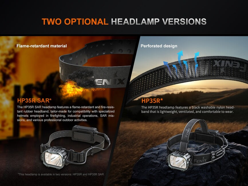 Fenix HP35R SAR wiederaufladbare stirnlampe