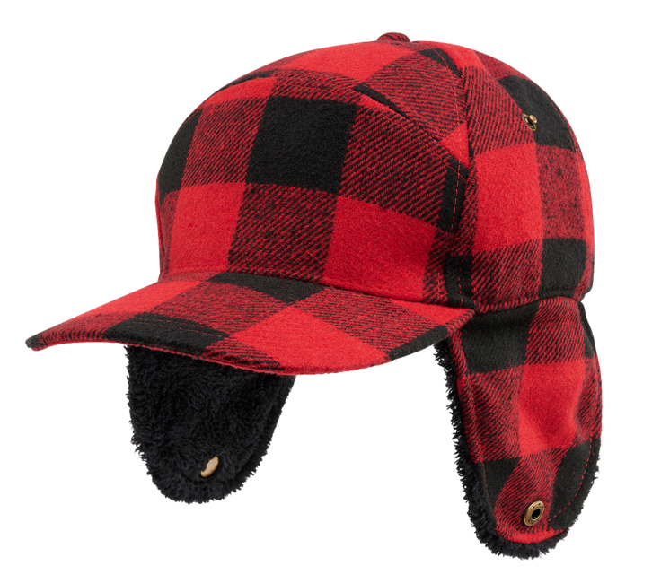 Brandit Lumberjack Wintermütze, rot und schwarz