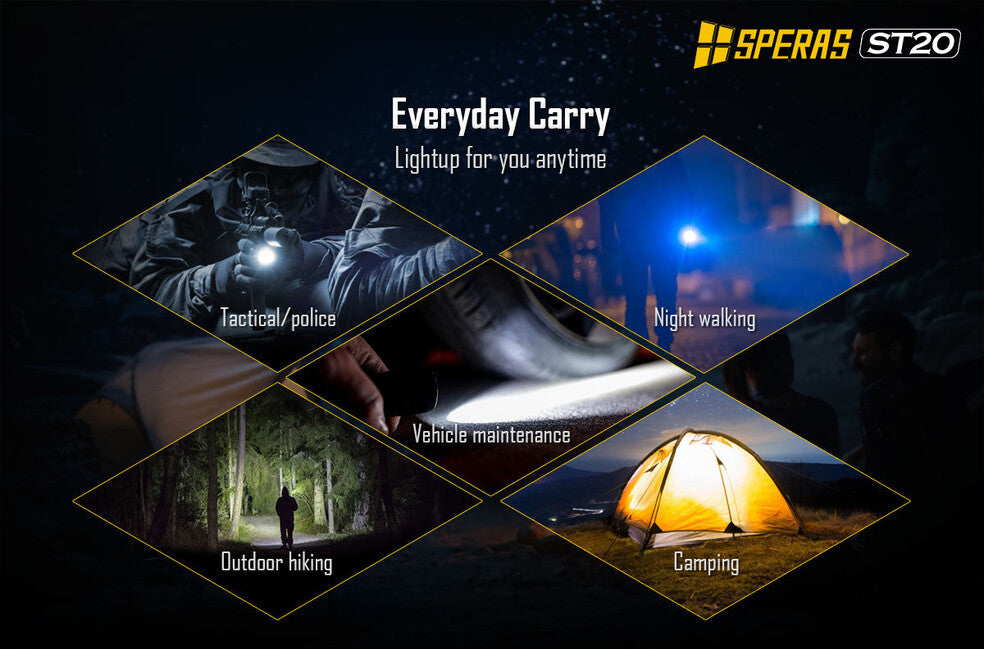 Speras ST20 Small Tactical Flashlight (B) 1300LM