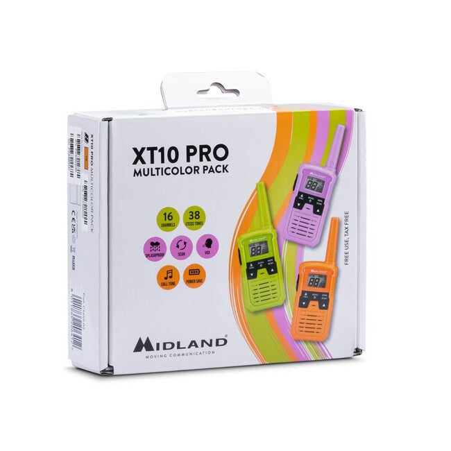 Midland XT10 PRO Multicolor Three-Color Outdoor Walkie-Talkie Set