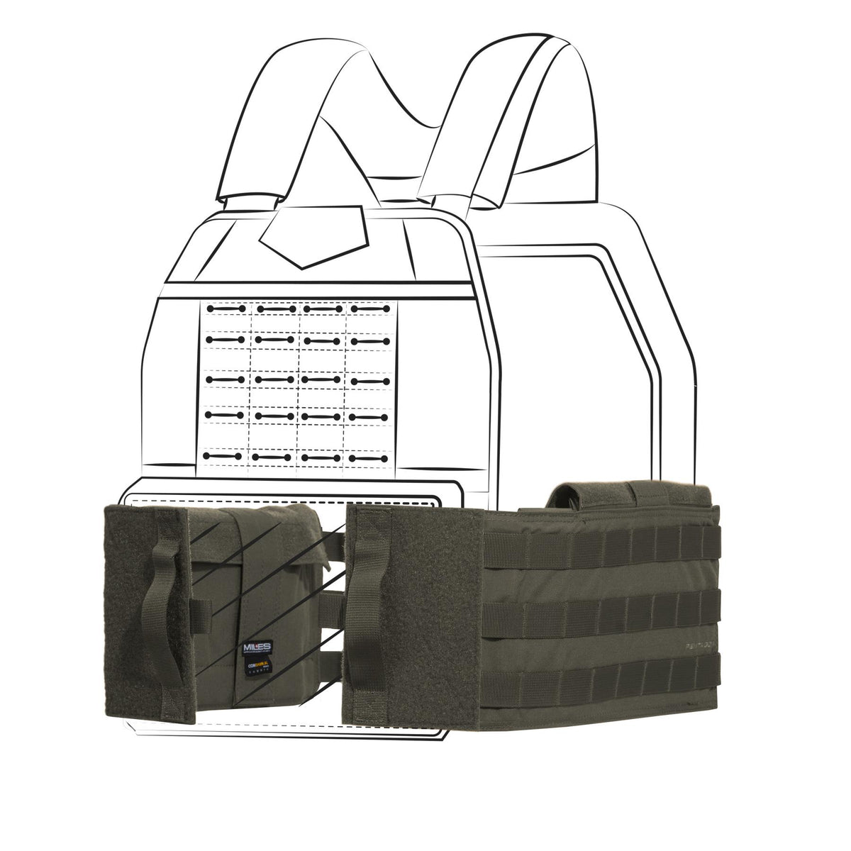 Pentagon modularer Gürtel k veste Combat, RAL7013