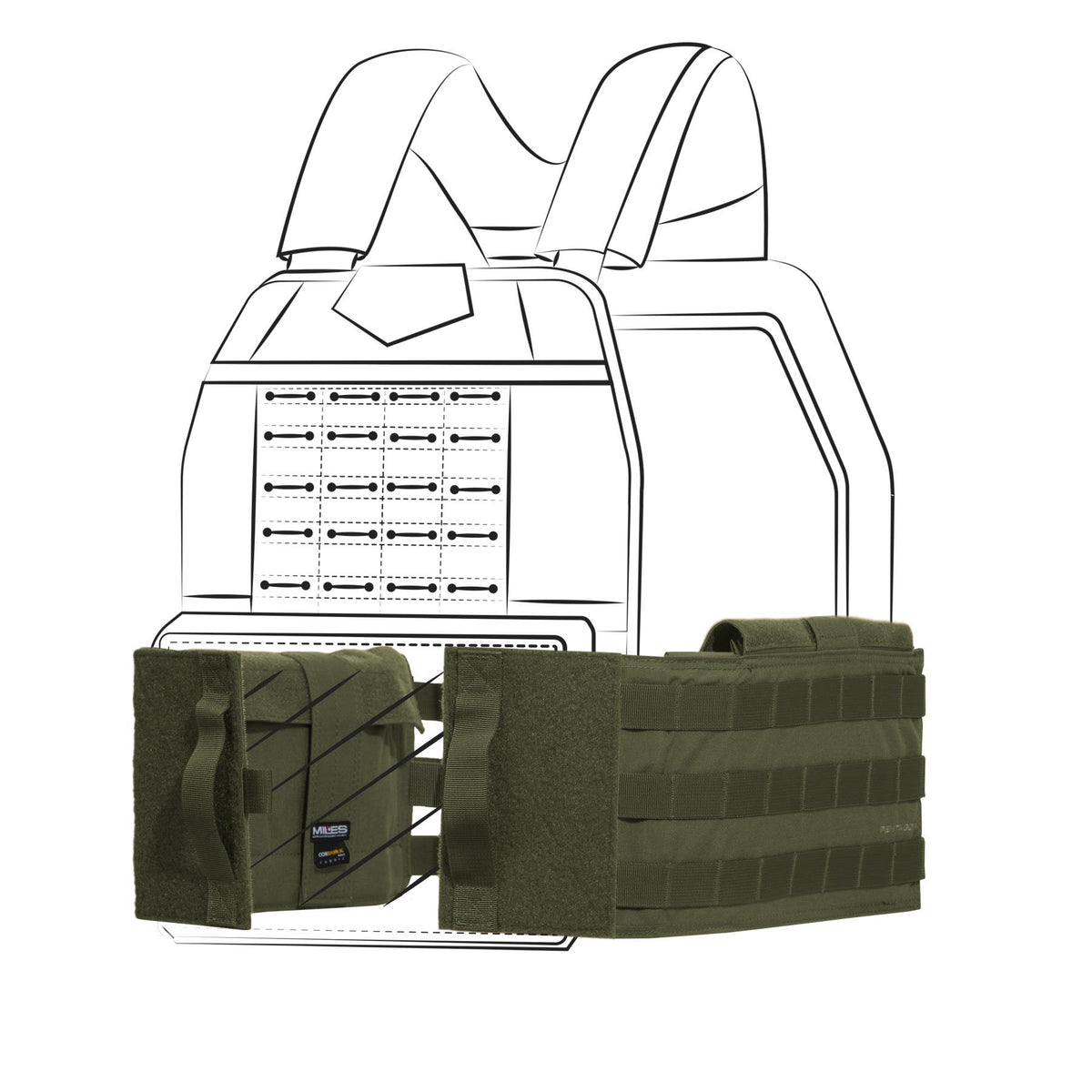 Pentagon modularer Gürtel k veste Combat, oliv
