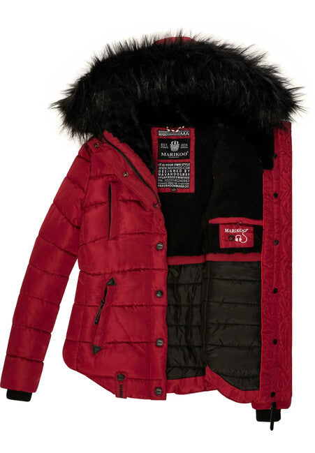 Marikoo Lotusblute damen-winterjacke, blood red