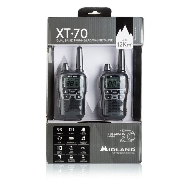 Midland PMR XT70 Ασύρματος Πομπός-Δέκτης - 2 τεμάχια