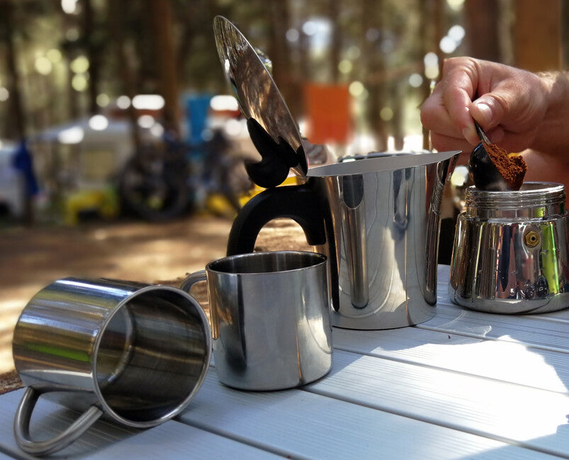 BasicNature Stainless Steel Espresso Moka Pot, 6 Cup