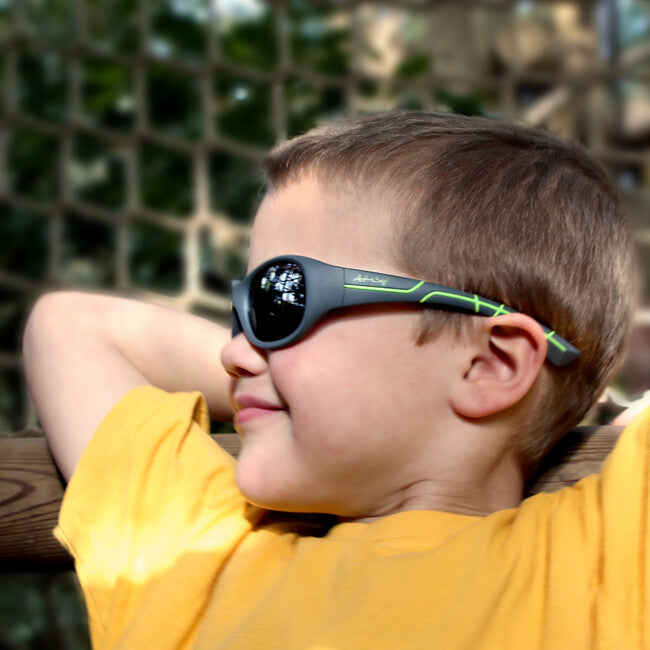 ActiveSol Kids @school sports Children's Polarized Sunglasses, Grey/Green