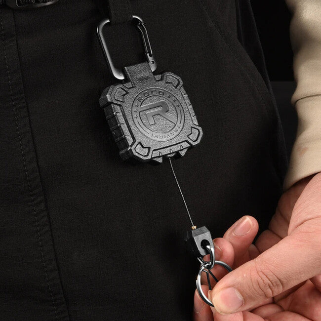 Leguon Keyhex Karabiner mit Stahlseil für Schlüssel, schwarz