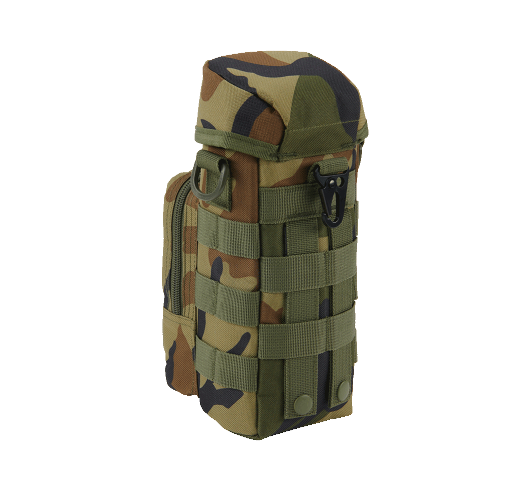 Brandit Molle obal na fľašu II s kapsičkou, woodland
