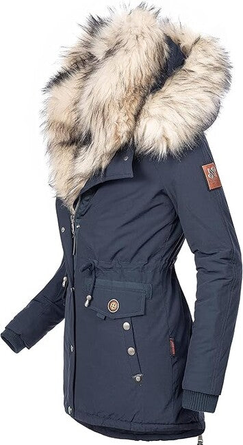 Navahoo SWEETY damen Winterjacke mit Kapuze, blau
