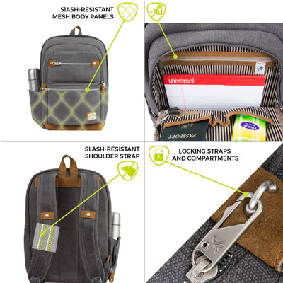 Travelon Anti-Theft Backpack, Grey