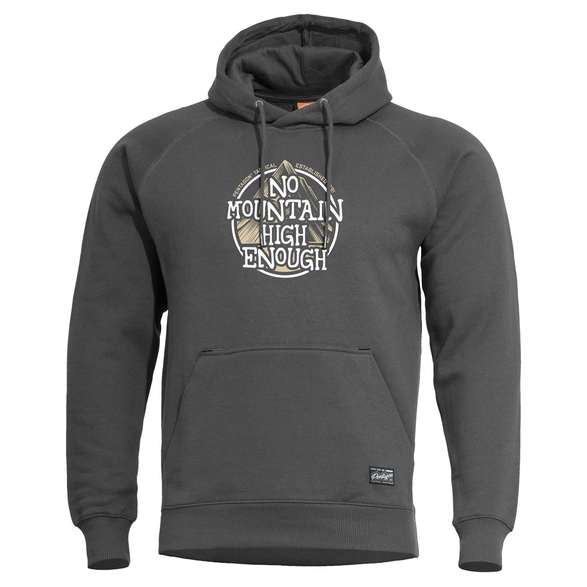 Pentagon No Mountain men's hoodie, grey