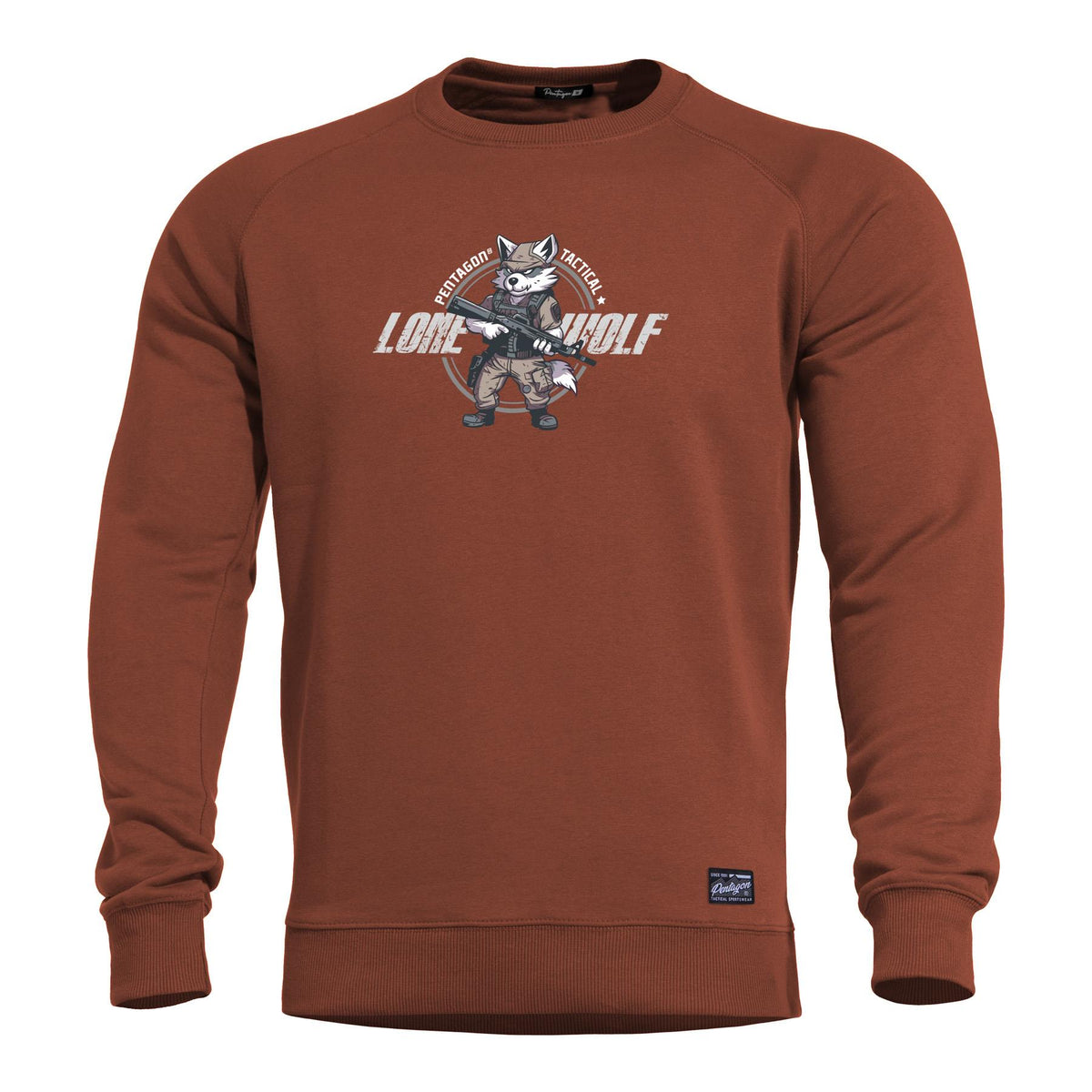 Pentagon Lone Wolf moški pulover brez kapuce, maroon red