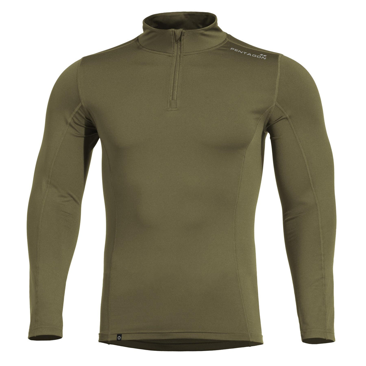 Pentagon Pindos 1/2 Zip T-Shirt, Olive Green